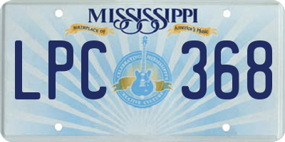 MS license plate LPC368