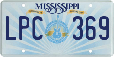 MS license plate LPC369