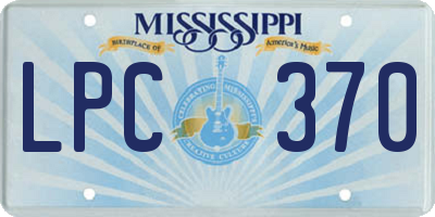 MS license plate LPC370