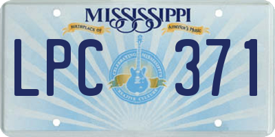 MS license plate LPC371