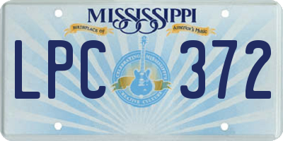 MS license plate LPC372