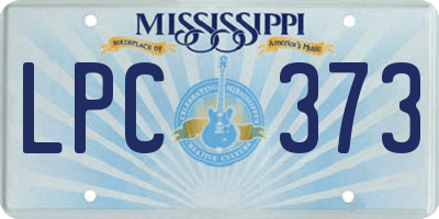MS license plate LPC373
