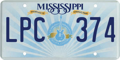 MS license plate LPC374