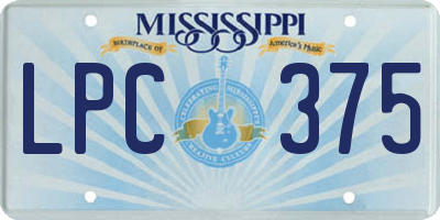 MS license plate LPC375
