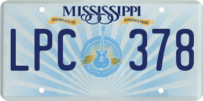 MS license plate LPC378