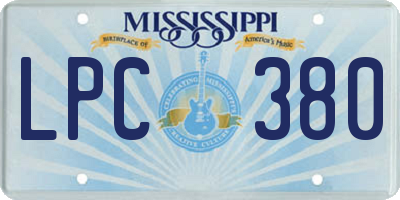 MS license plate LPC380