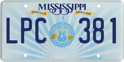 MS license plate LPC381