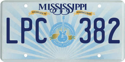MS license plate LPC382