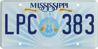 MS license plate LPC383