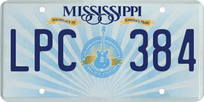 MS license plate LPC384