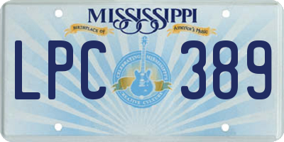 MS license plate LPC389