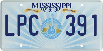 MS license plate LPC391