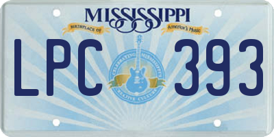 MS license plate LPC393