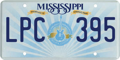MS license plate LPC395