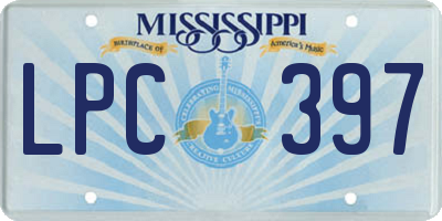 MS license plate LPC397
