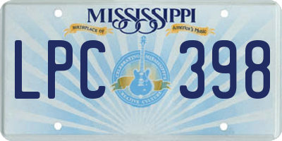 MS license plate LPC398