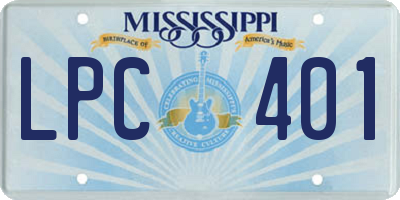MS license plate LPC401