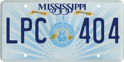 MS license plate LPC404