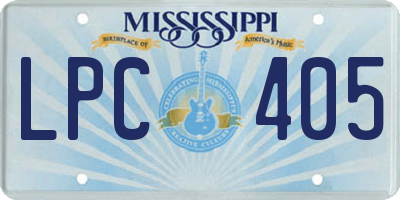 MS license plate LPC405