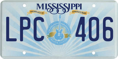 MS license plate LPC406