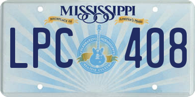 MS license plate LPC408