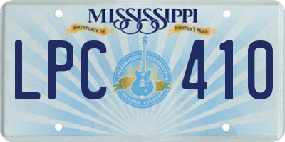 MS license plate LPC410