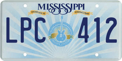 MS license plate LPC412