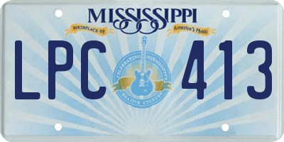 MS license plate LPC413