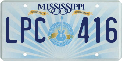 MS license plate LPC416