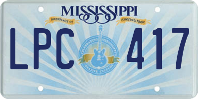 MS license plate LPC417