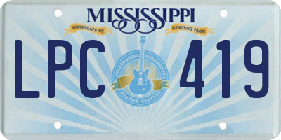 MS license plate LPC419