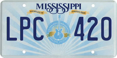 MS license plate LPC420