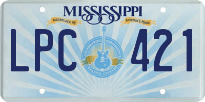 MS license plate LPC421