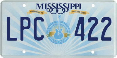 MS license plate LPC422