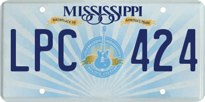 MS license plate LPC424