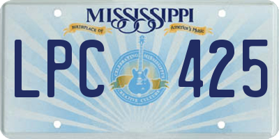 MS license plate LPC425