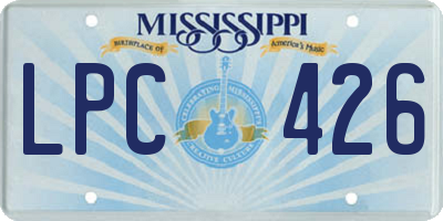MS license plate LPC426