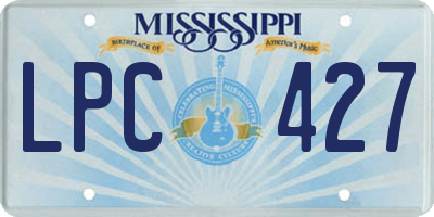 MS license plate LPC427