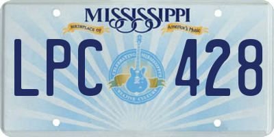 MS license plate LPC428