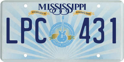 MS license plate LPC431