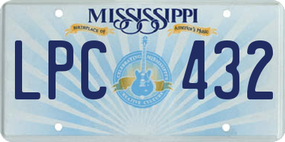 MS license plate LPC432
