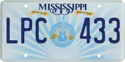 MS license plate LPC433