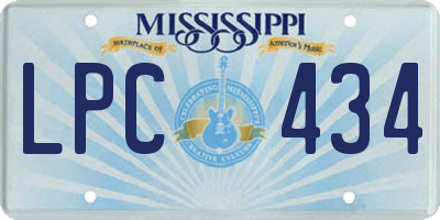 MS license plate LPC434