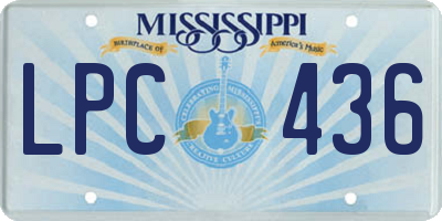 MS license plate LPC436