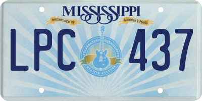 MS license plate LPC437