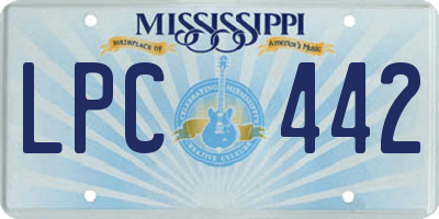 MS license plate LPC442