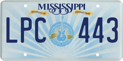 MS license plate LPC443