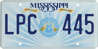 MS license plate LPC445