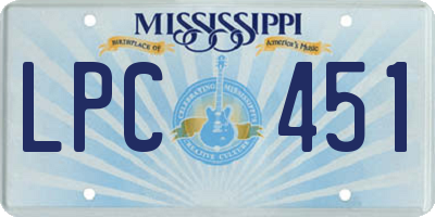 MS license plate LPC451