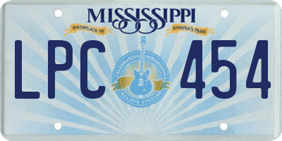 MS license plate LPC454
